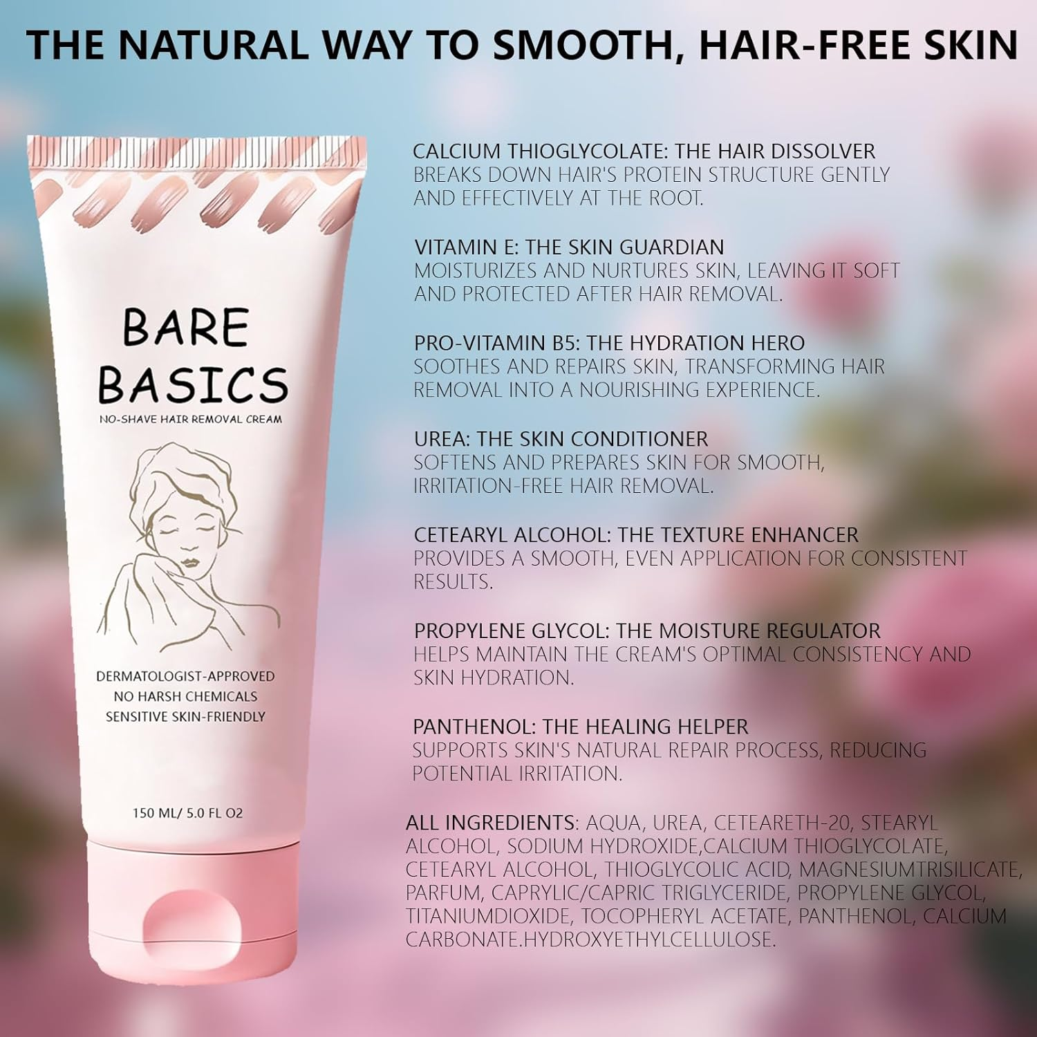 Hair Removal Cream, Gentle Formula with Vitamin E & Vitamin B5